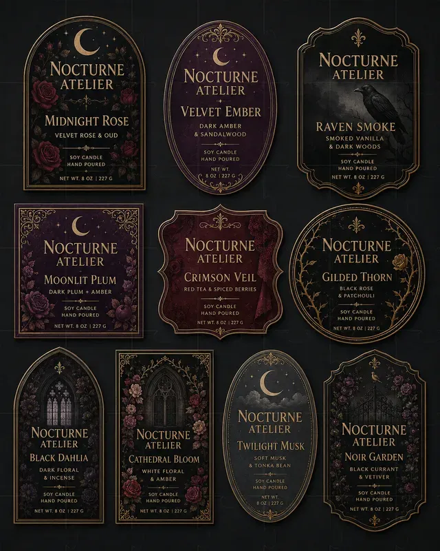Product Label Design Collection Sheets