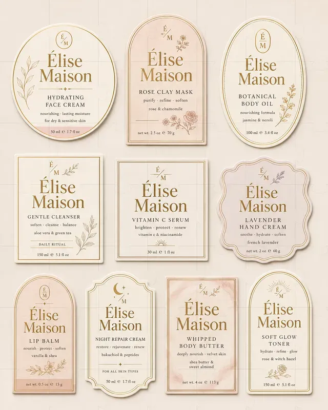 Product Label Design Collection Sheets