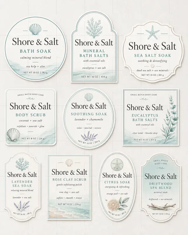 Product Label Design Collection Sheets