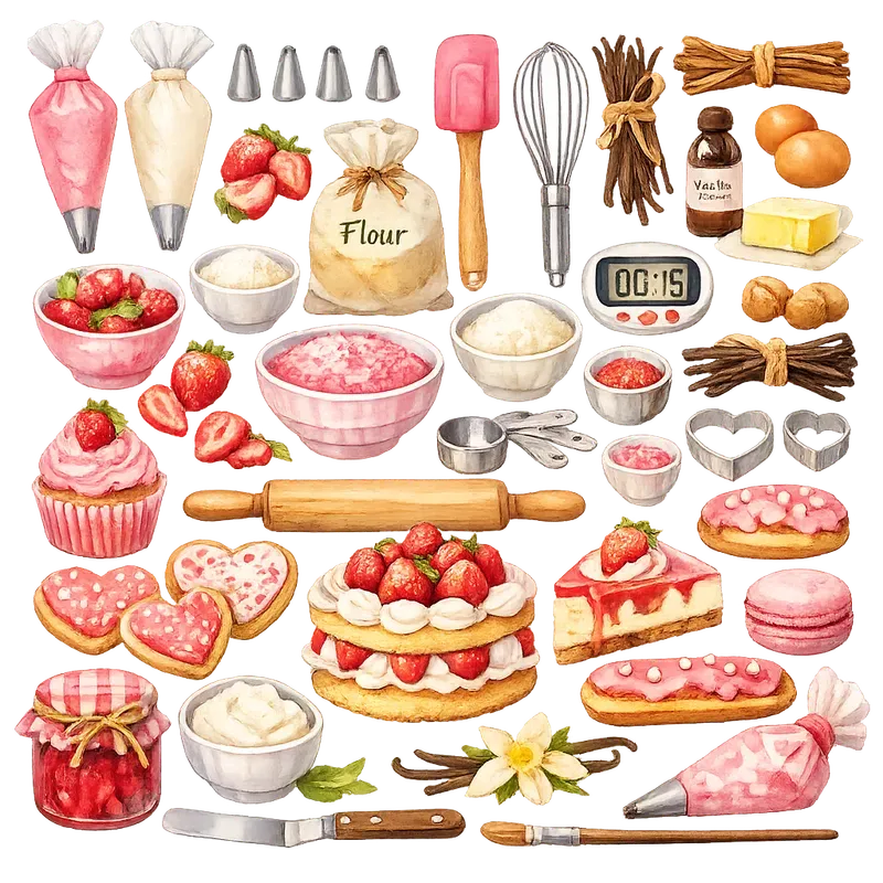 Craft Supply Watercolor Clipart Sheets
