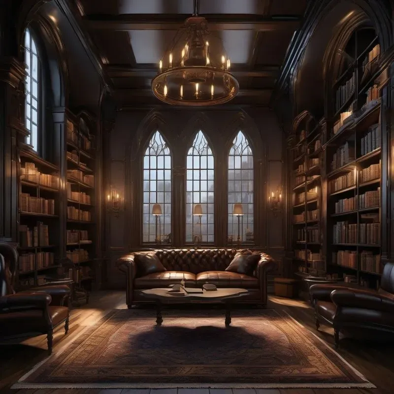 Dark Academia Interiors Sdxl