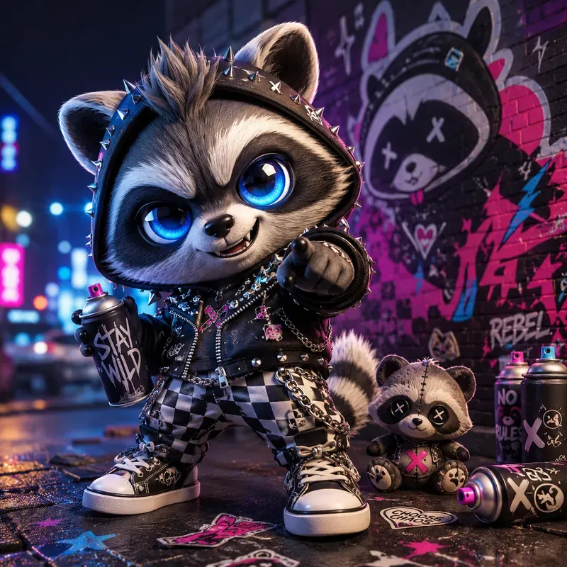 3D Cute Urban Graffiti Characters