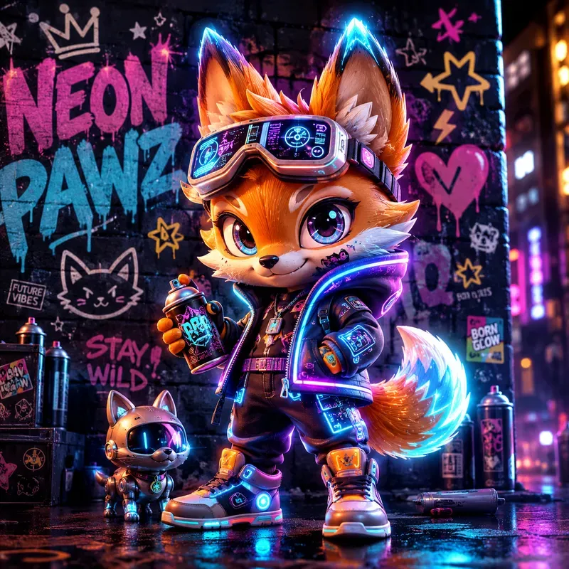 3D Cute Urban Graffiti Characters