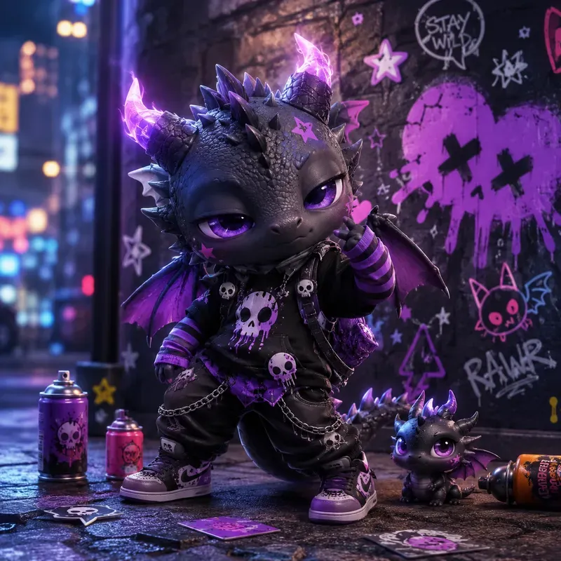 3D Cute Urban Graffiti Characters