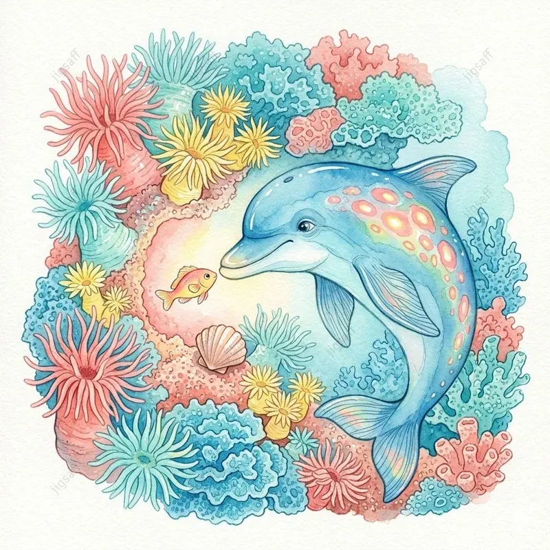 Dolphin Watercolor Illustrations