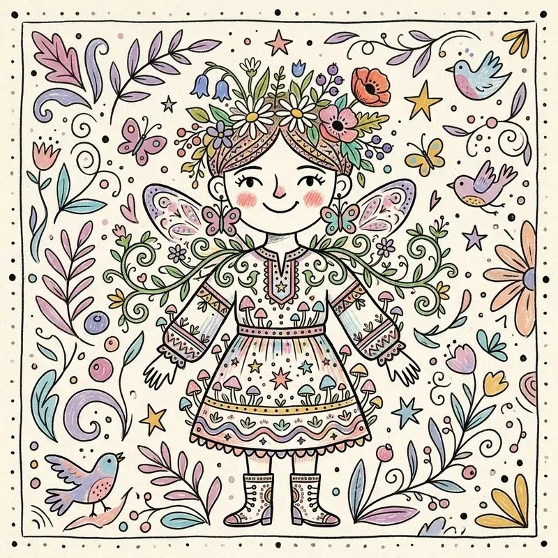 Whimsical Folk Art Portraits