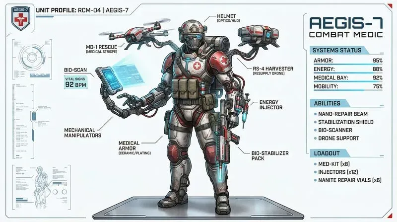 Futuristic Tactical Character Sheets