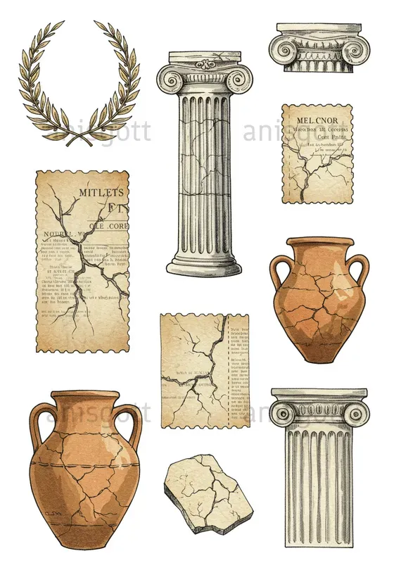 Coastal Cottagecore Clipart Ephemera Sets