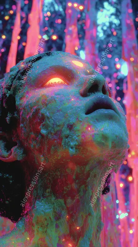 Liquid Neon Dreamcore Surrealism Art