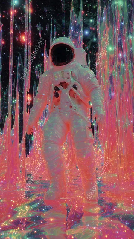 Liquid Neon Dreamcore Surrealism Art
