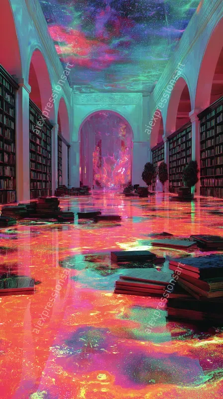 Liquid Neon Dreamcore Surrealism Art