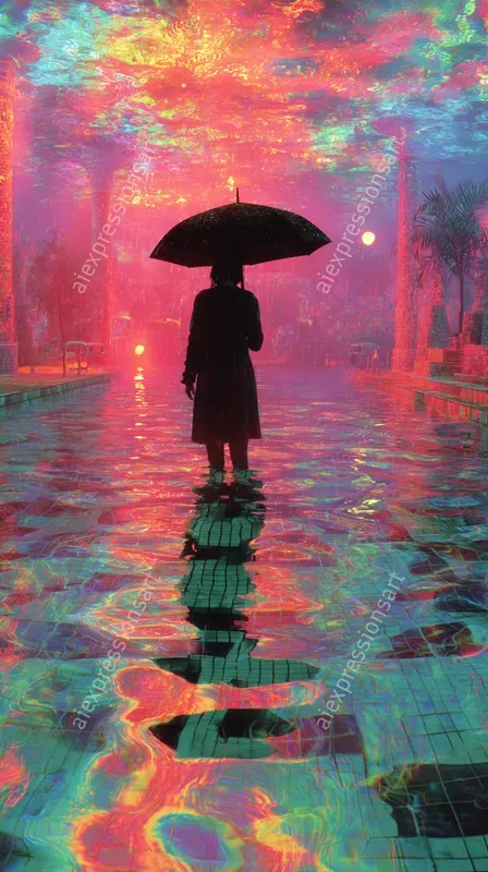 Liquid Neon Dreamcore Surrealism Art