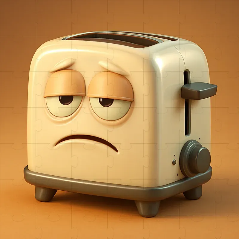 Retro Cartoon 3D Objects With Emotions