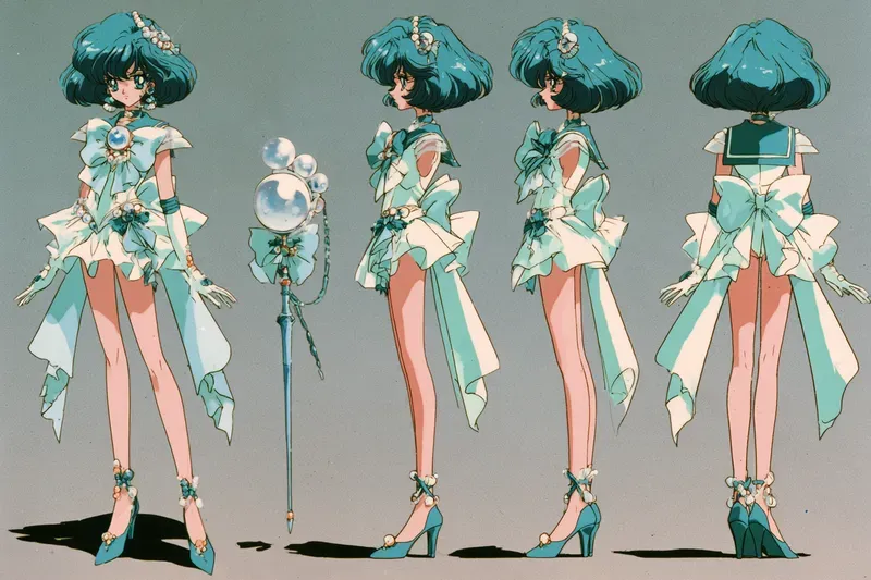 Retro 1990s Magical Girl Character Sheets