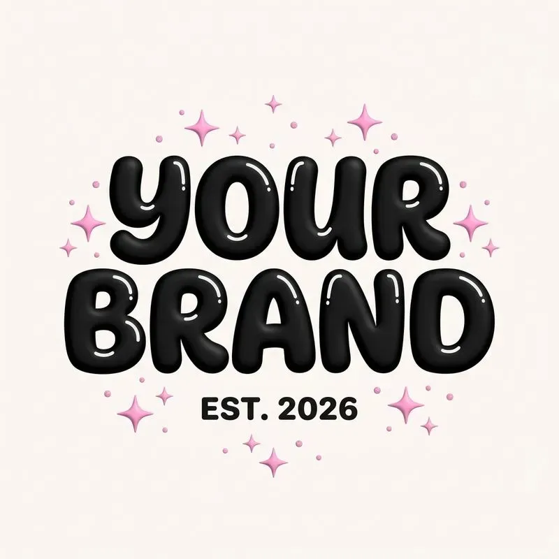 Puffy Bubble Sparkle Logo Packs
