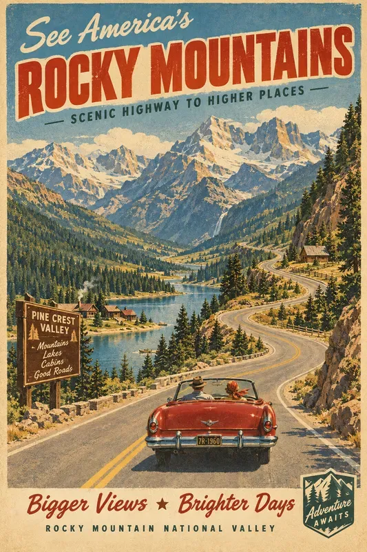 Retro Americana Road Trip Posters
