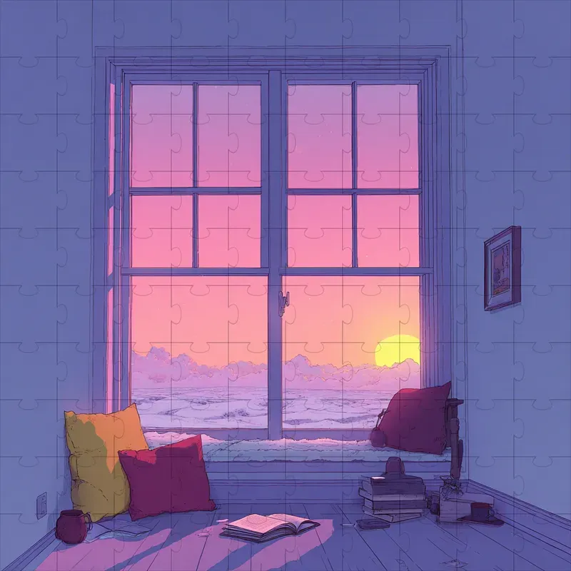 Anime Lofi Pastel Line Illustrations