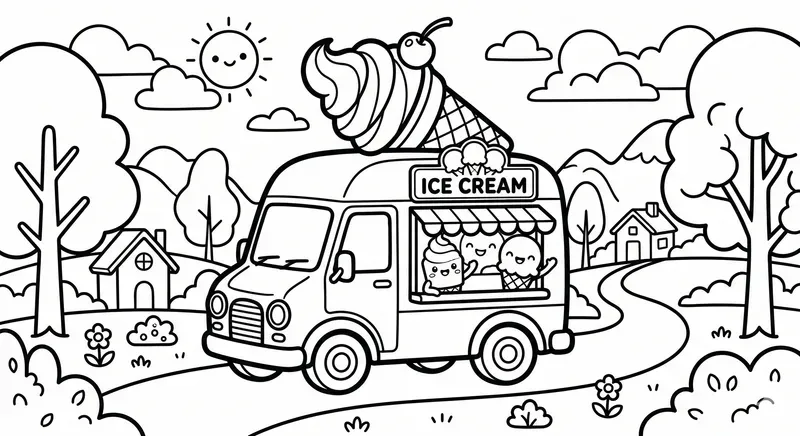Cute Chibi Vehicles Coloring Pages