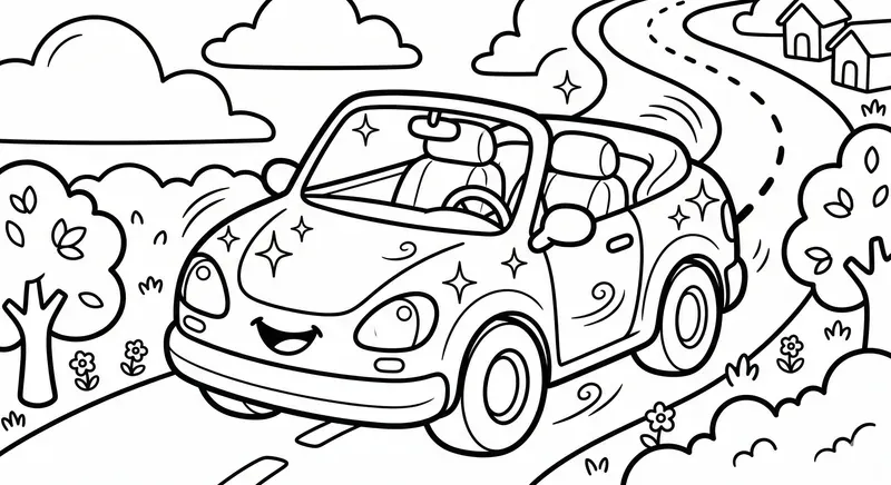 Cute Chibi Vehicles Coloring Pages