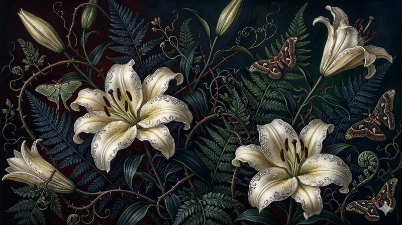 Dark Gothic Floral Wall Mural Wallpapers