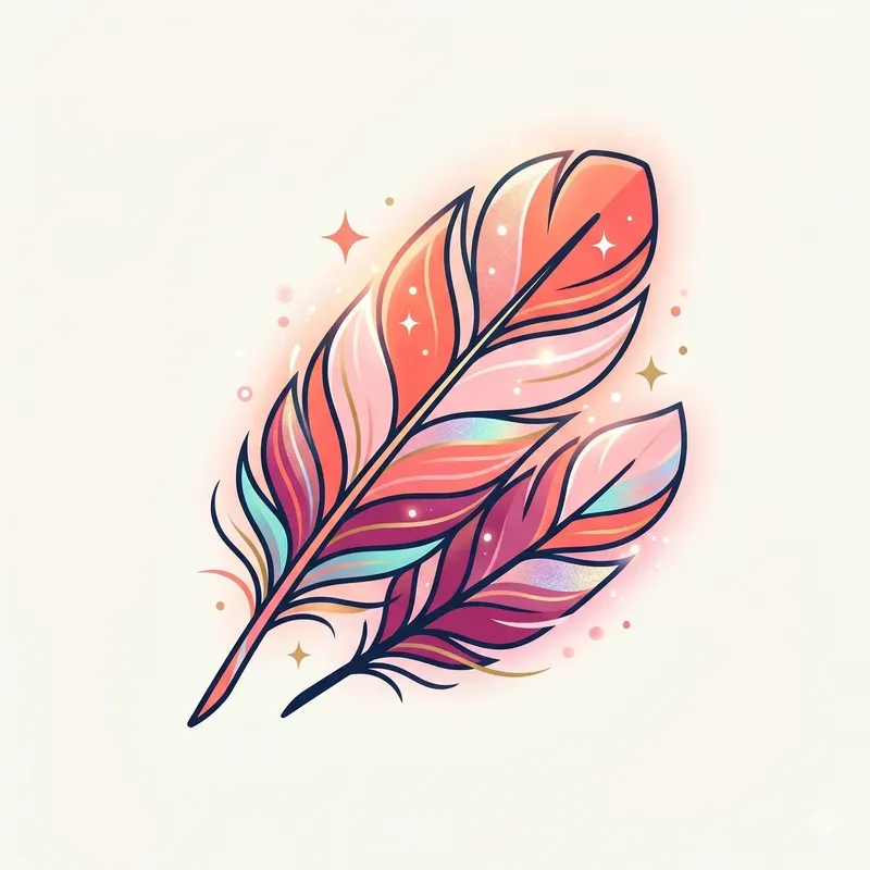 Modern Glowing Feather Emblems