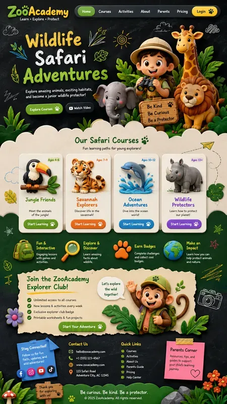Whimsical Kids Education Website UIs