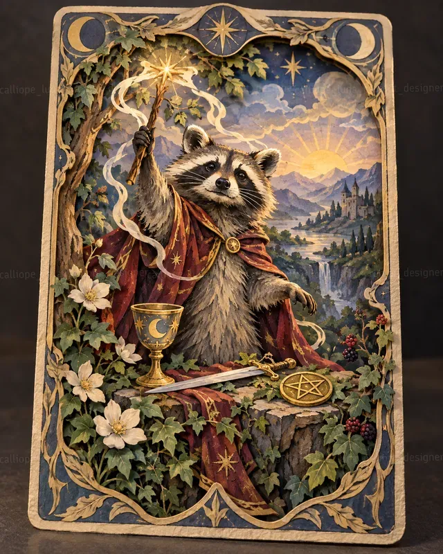 Layered Animal Tarot Illustrations