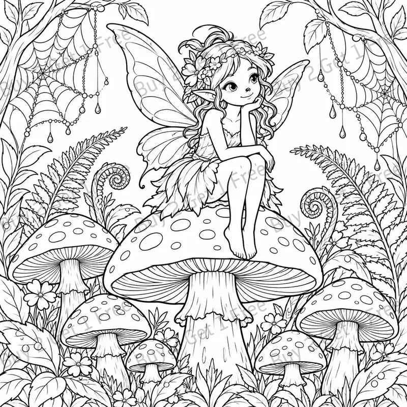 Fairy Garden Enchanted Coloring Pages