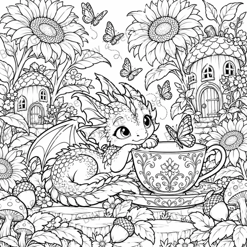 Fairy Garden Enchanted Coloring Pages