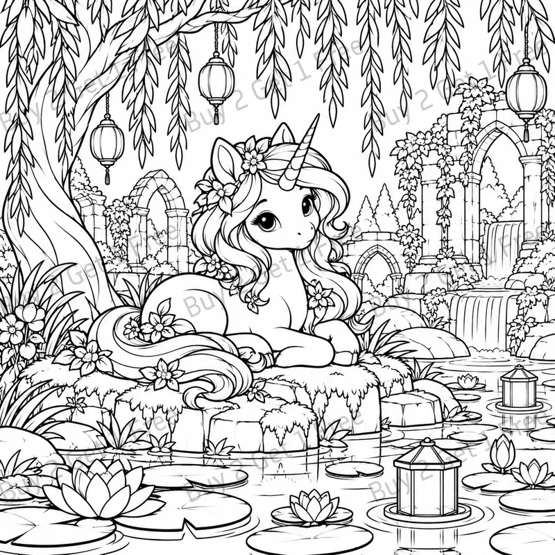 Fairy Garden Enchanted Coloring Pages