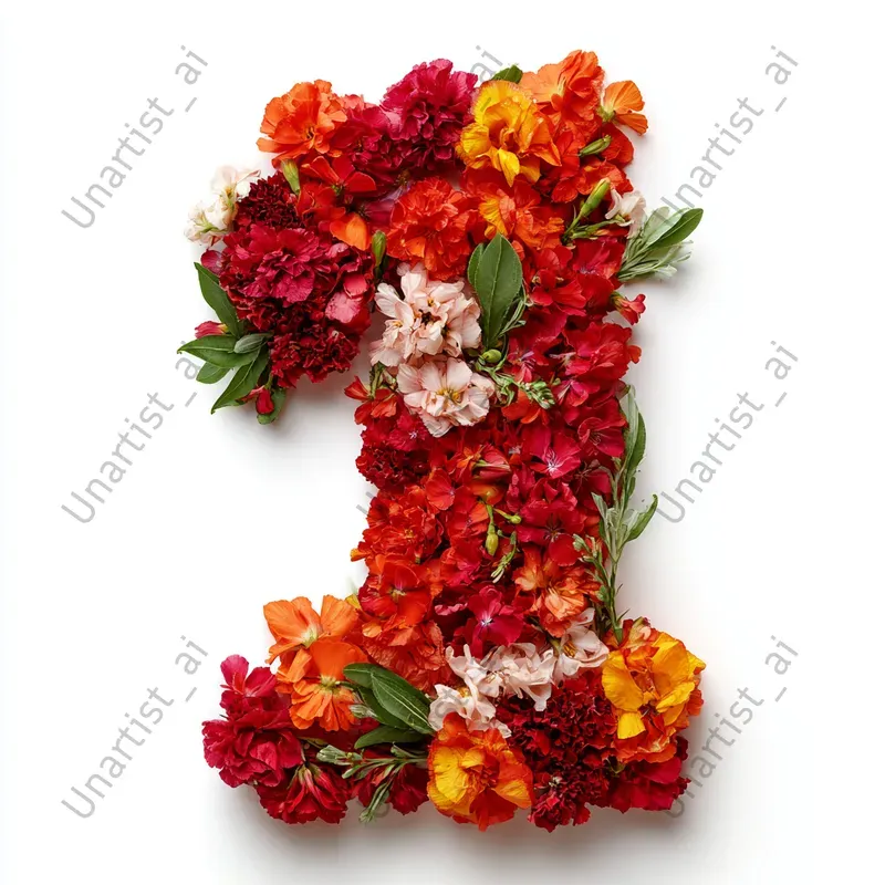 Floral Number Flat Lay Photography