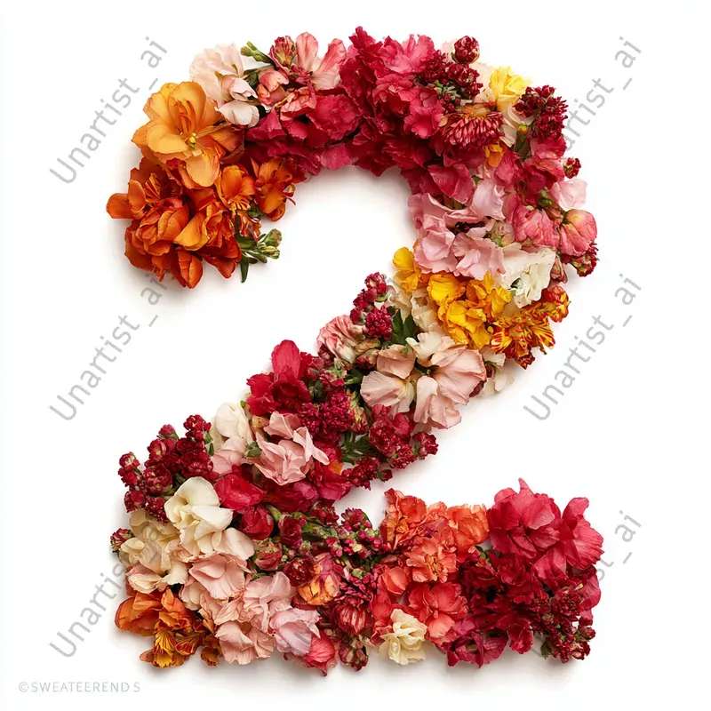 Floral Number Flat Lay Photography