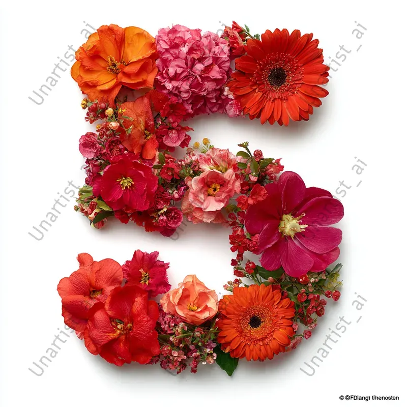 Floral Number Flat Lay Photography