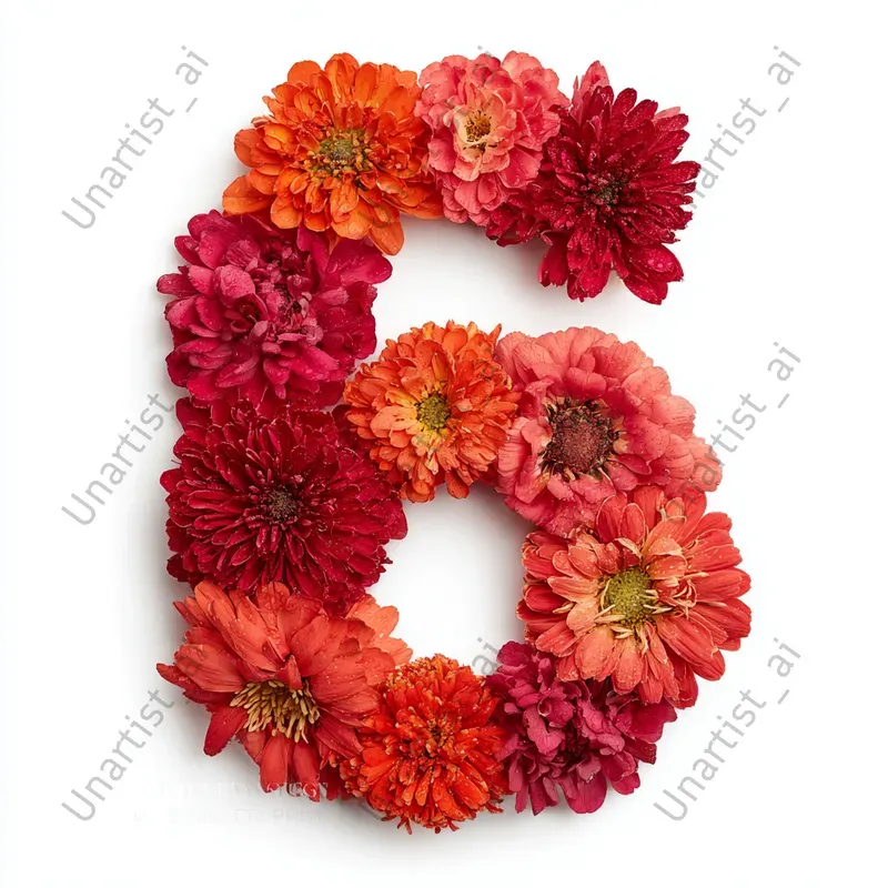 Floral Number Flat Lay Photography