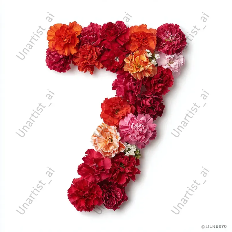 Floral Number Flat Lay Photography