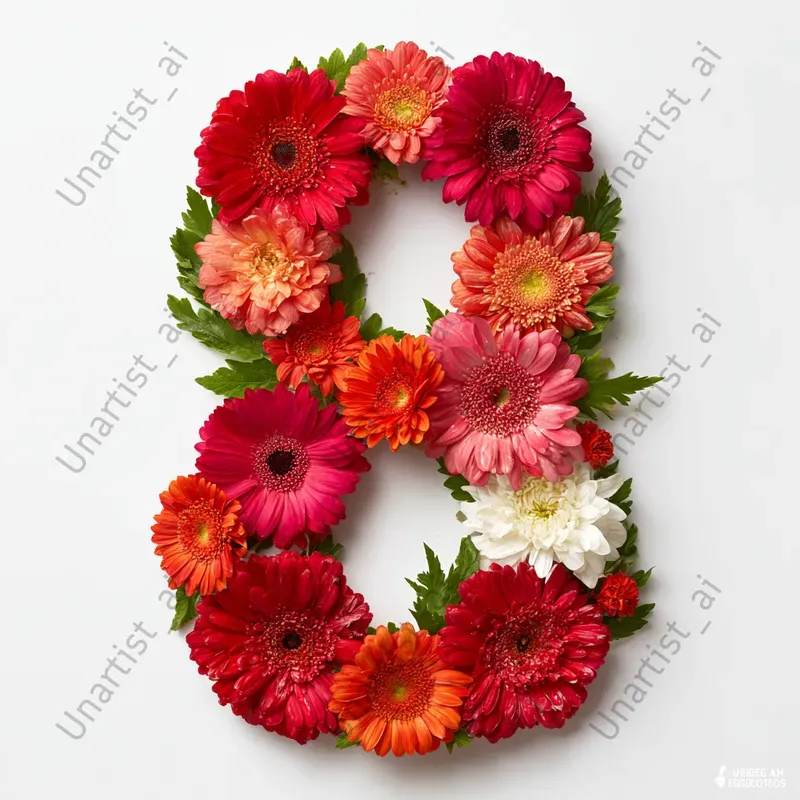 Floral Number Flat Lay Photography