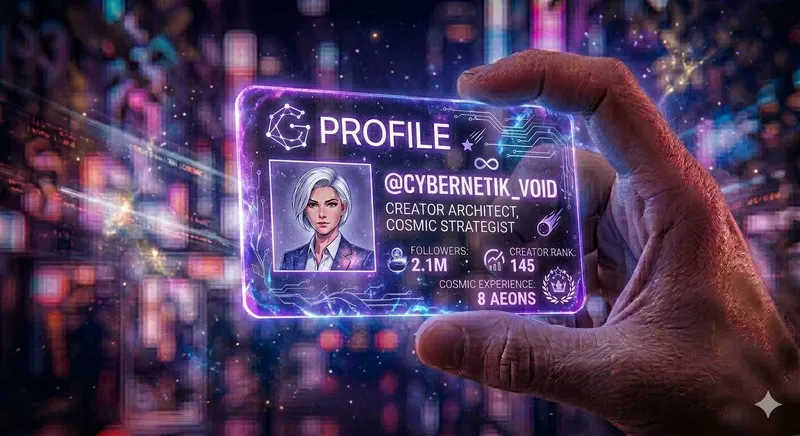 3D Neon Social Profile Cards