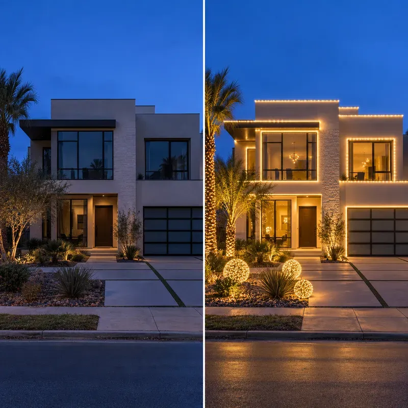 Christmas Lights Curb Appeal Mockups