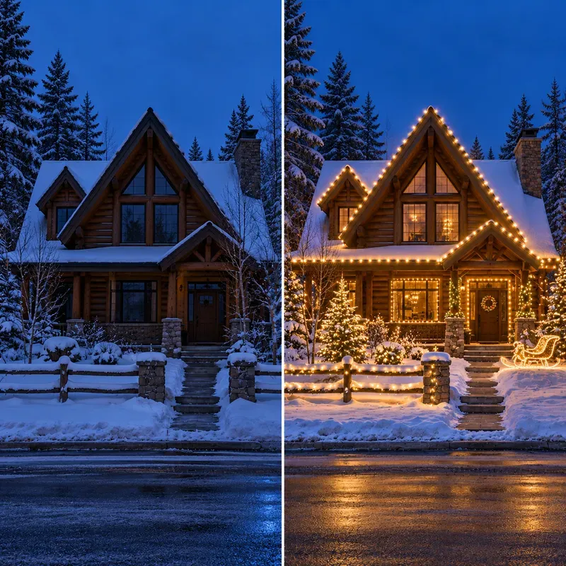 Christmas Lights Curb Appeal Mockups