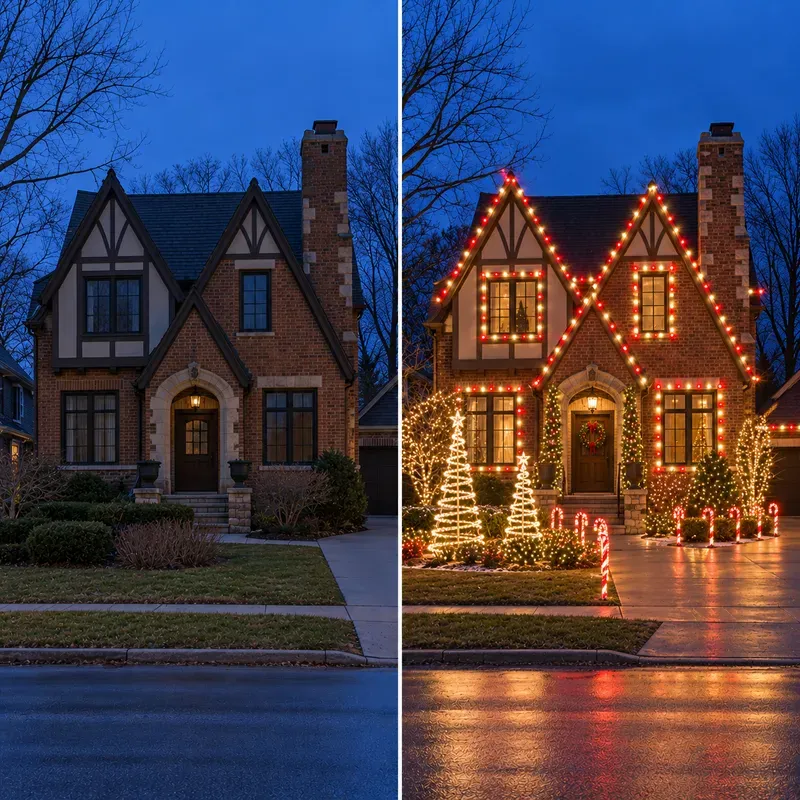Christmas Lights Curb Appeal Mockups