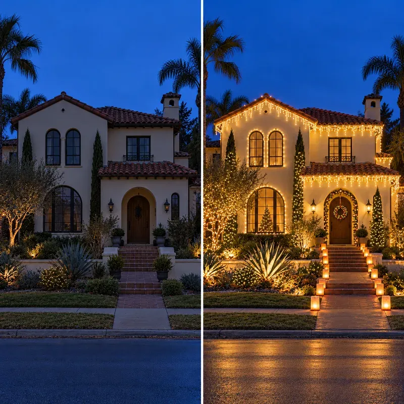 Christmas Lights Curb Appeal Mockups