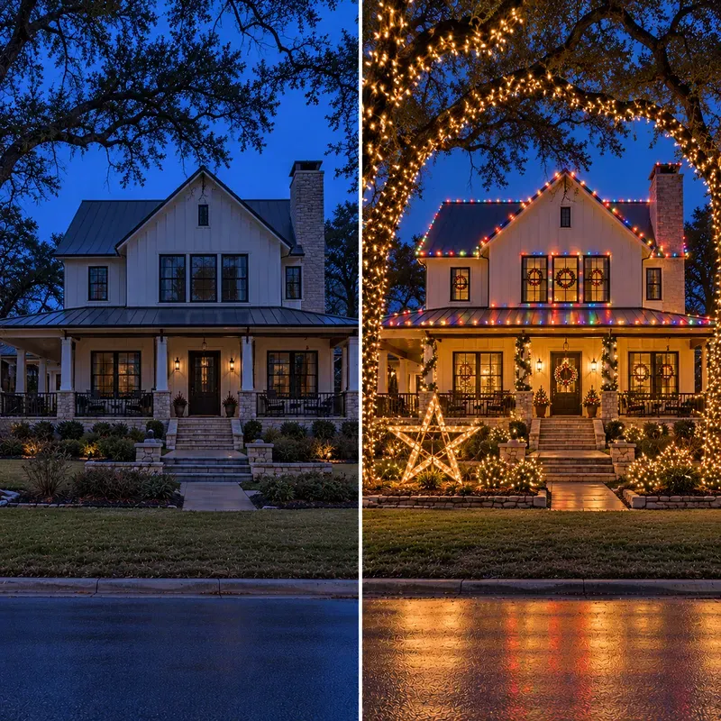 Christmas Lights Curb Appeal Mockups