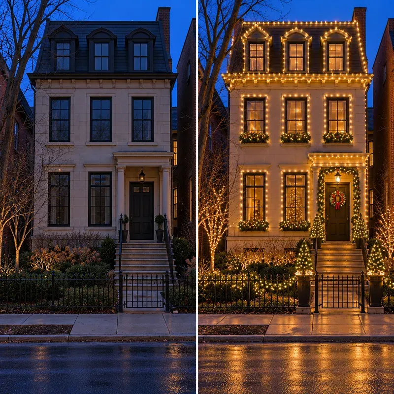 Christmas Lights Curb Appeal Mockups