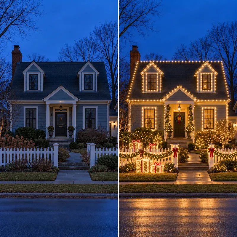 Christmas Lights Curb Appeal Mockups