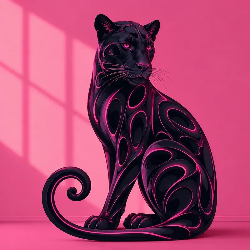 Neon Minimal Wild Creatures Art
