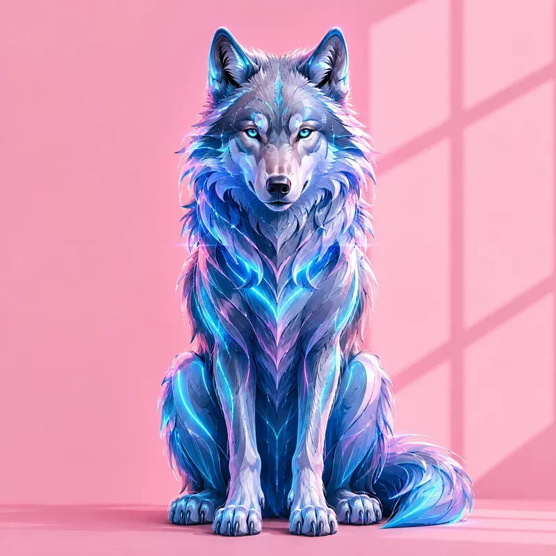 Neon Minimal Wild Creatures Art