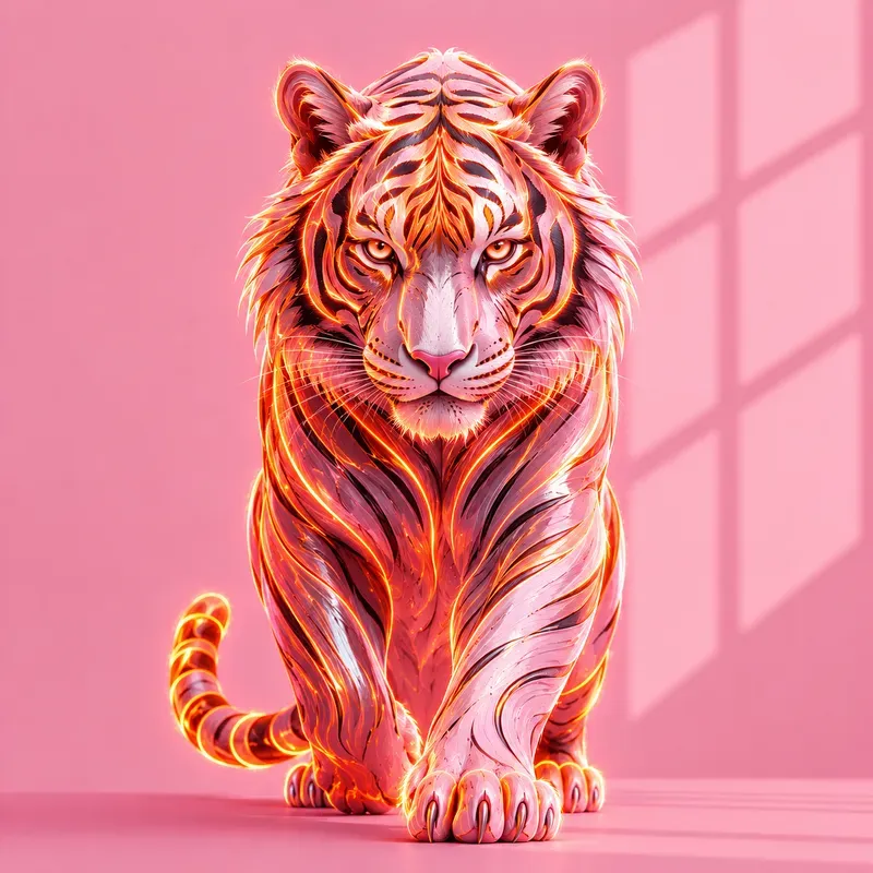 Neon Minimal Wild Creatures Art