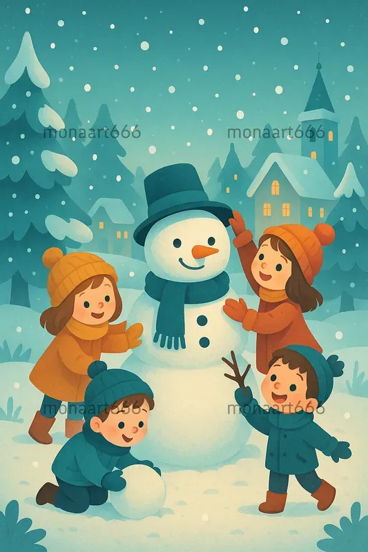 Whimsical Winter Storybook Illustrations