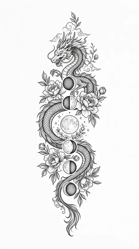 Premium Tattoo Flash Art Elegant Verticals