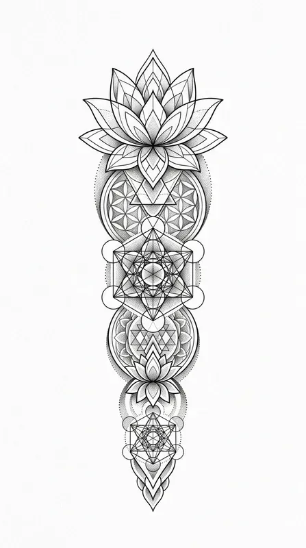Premium Tattoo Flash Art Elegant Verticals